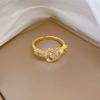 Real Gold Zircon Planet Full Diamond Ring Opening Adjustable Simple Jewelry Japanese Ring Couple Ring