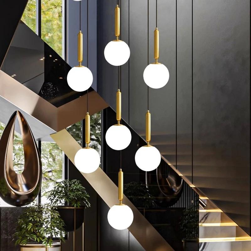 Nordic Home Decor Dining Room Pendant Lamp Lights Indoor Lighting Stair Lamp Living Dining Room Hanging Light Chandelier Lamps