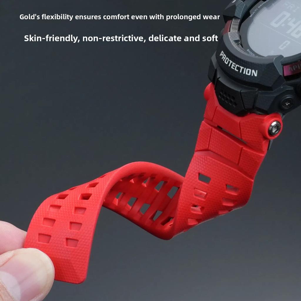 Dla Casio G-shock GSW-H1000 Gumowy Pasek do Zegarka Męski Wodoodporny Sportowy Pasek do Zegarka GSW-H1000-1A Czarny Czerwony Silikonowa Bransoletka