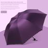 Large Thickened Windproof Reinforced Umbrella for Heavy Rain with Logo, Foldable Dual-Use Black Coating for Sun Protection and Uv Protection