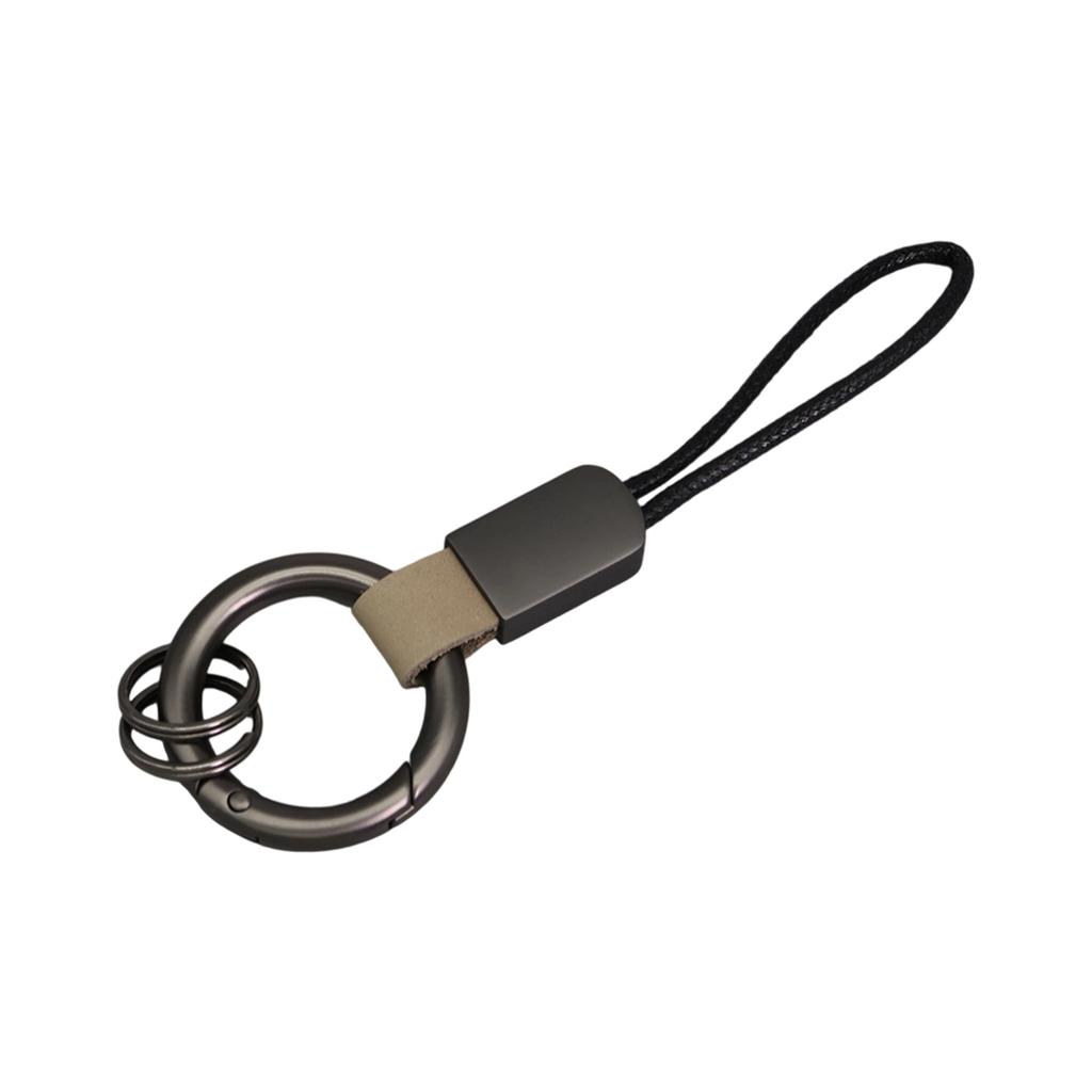 Simulated Leather Keychain With Finger Ring And Adjustable Wrist Strap Trendy Key Holder For Car Keys Organization