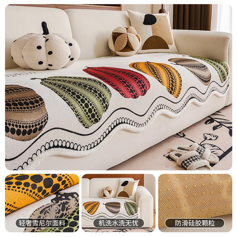 

New Chenille Sofa Cushion Four Seasons Universal Light Luxury Sofa Seat Cushion High-End Non-Slip Seat Cushion Cover Cloth 90*90cm
