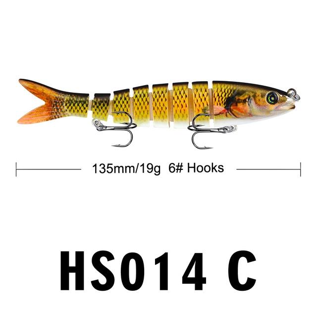 

1 шт [готовый запас] 8 секций рыболовная приманка 13,5 см/19 г 10 см/15,5 г сочлененная приманка для ловли тонущей форели воблер приманка 6# крючок рыболовные снасти