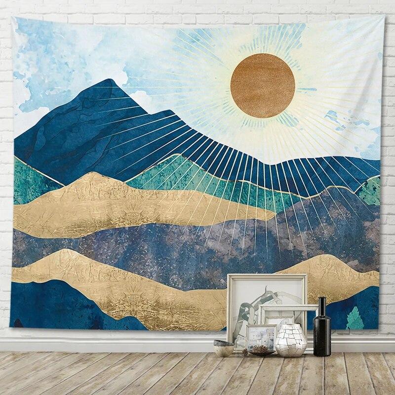 Beautiful Tapestry Room Decoration Abstract Mountain View Home Wall Hanging Background Cloth