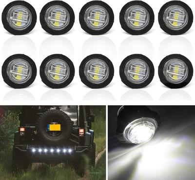 X-STYLE White Car LED Side Marker Lights, 3 Rows Custom LED Decorative Parts,