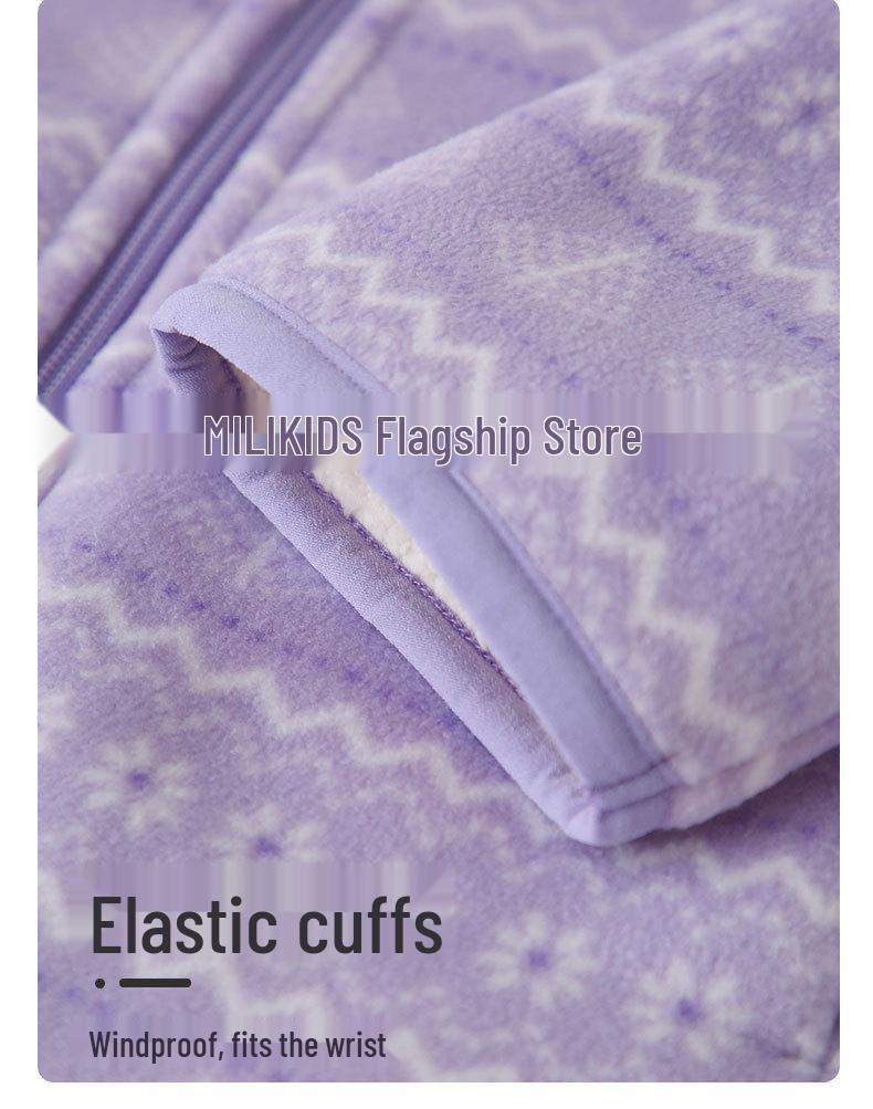 Kids' Fleece Jacket: Autumn/Winter Velvet School Uniform Windbreaker