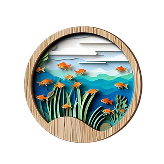 Quadri Decorativi da Parete in Legno, Arte Decorativa Stile Intaglio su Carta 3D per Camera da Letto Soggiorno Ufficio, Appendi Parete Impermeabile con Texture Stratificata per Casa