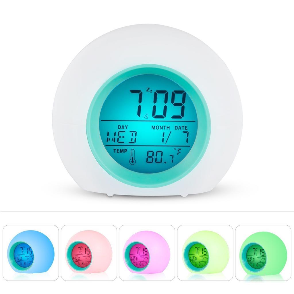 Mini Digital Clock Electronics Temperature and Humidity Portable Desktop Clock Thermometer Hygrometer 12/24H Battery Powered