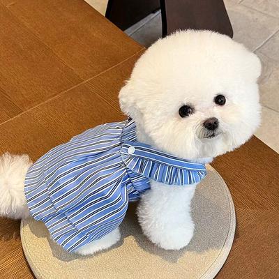Pet Striped Skirt Summer Dog Clothes Teddy Bichon Pomeranian Yorkshire Terrier Small Dog Cat Summer Thin Style