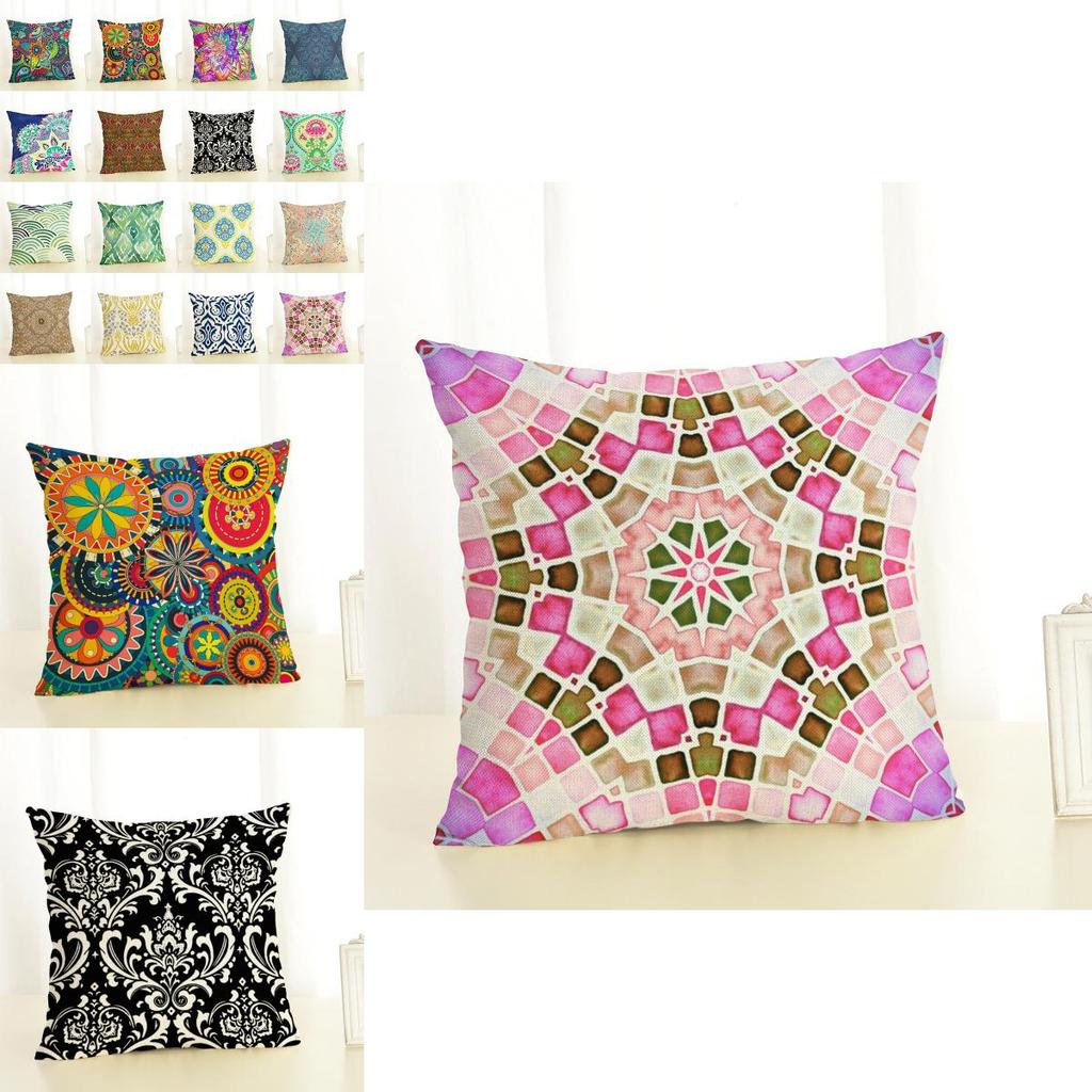 Premium Geometry Painting Pillow Case New Case 45*45 Cotton Linen Throw Pillows