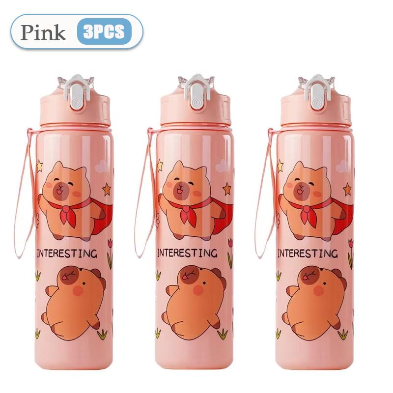 1-10PCS Capybara Sports Water Bottle Straw for Outdoor Camping Picnic School Reusable Portable Drinkware Summer Holiday Gift