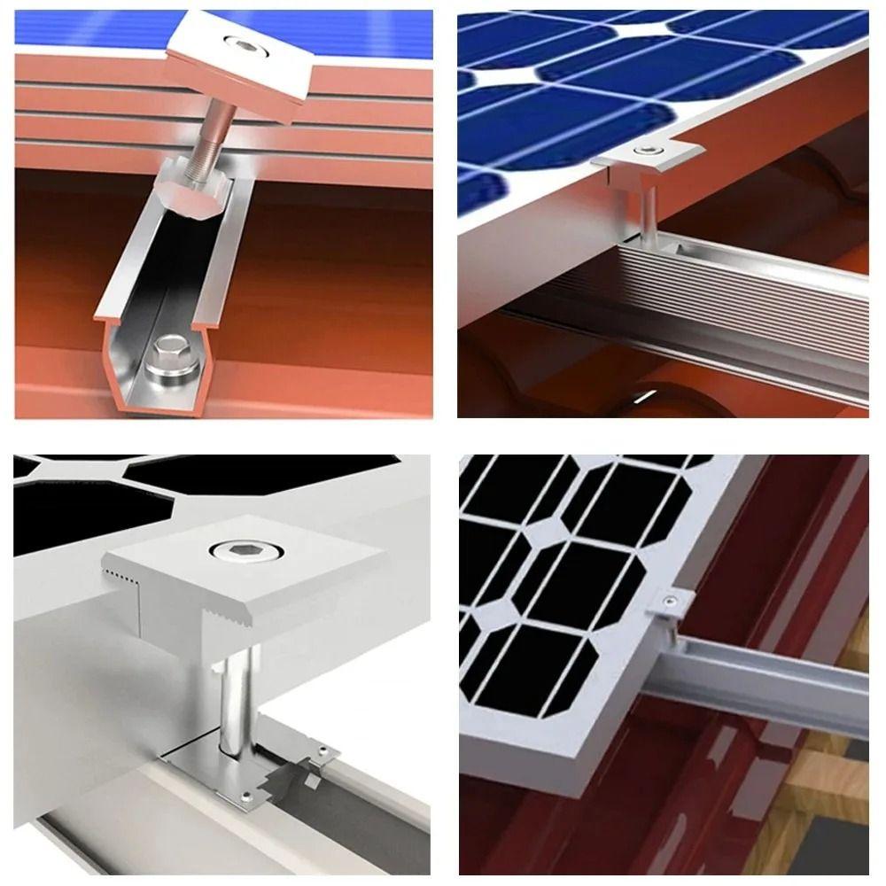 4Pcs Aluminum Zinc Zinc Alloy Solar Panel Mounting Clamp Solar System Install Accessories Solar Panel Fixing