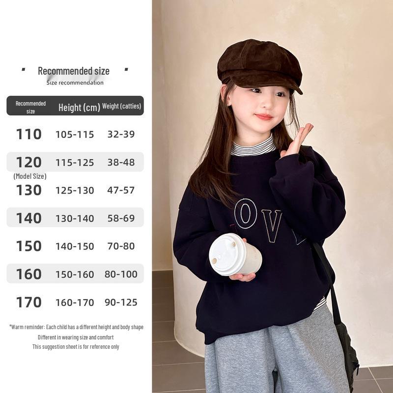 

YOJIA Девичья зимняя толстовка с флисовой подкладкой 2025 – Модное детское термобелье с длинным рукавом для подростков 130 cm темно-синий