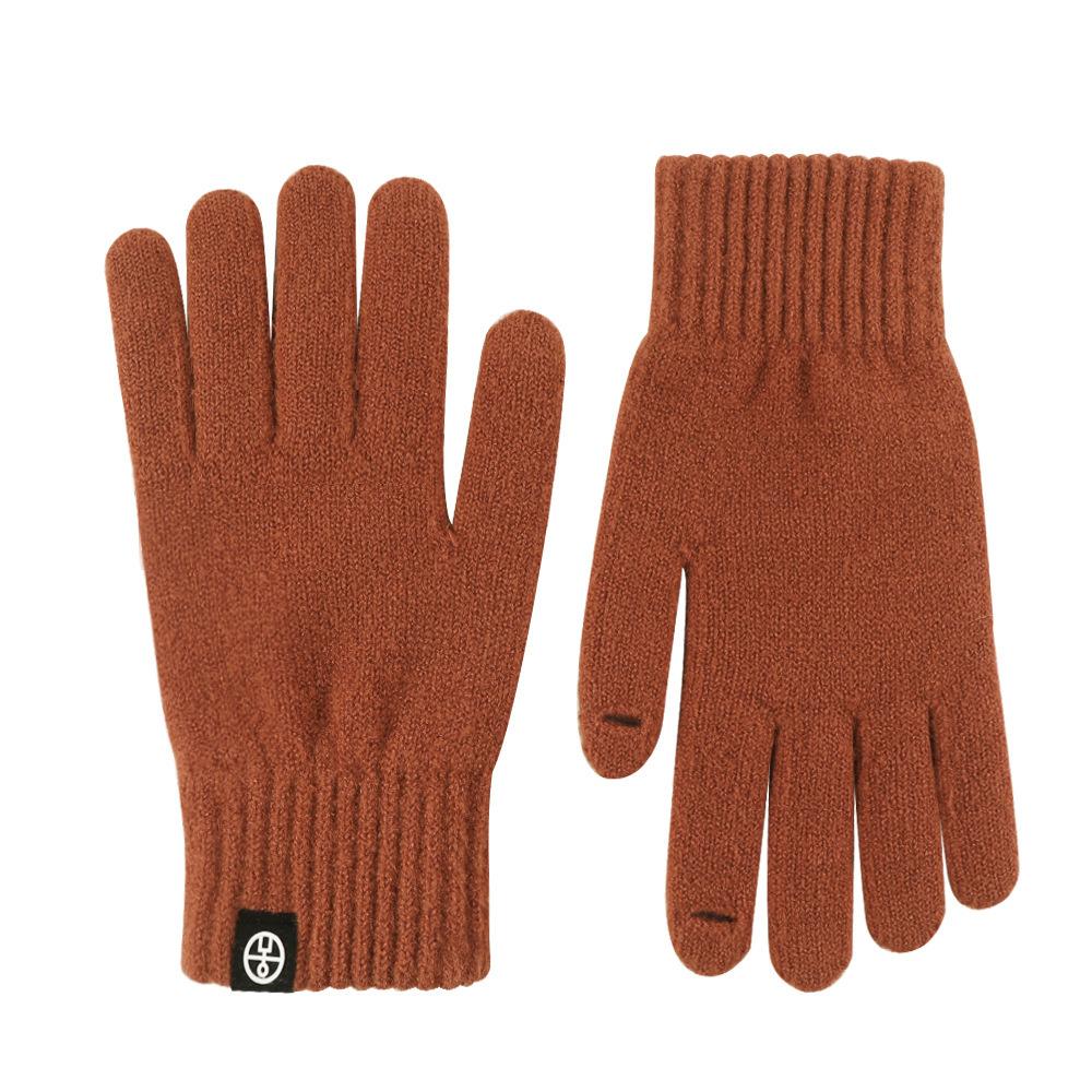 Japanischer Herbst und Winter Explosion Wolle kontrastierende Wolle gestrickte Handschuhe Retro Jacquard Samt Radfahren warme Handschuhe