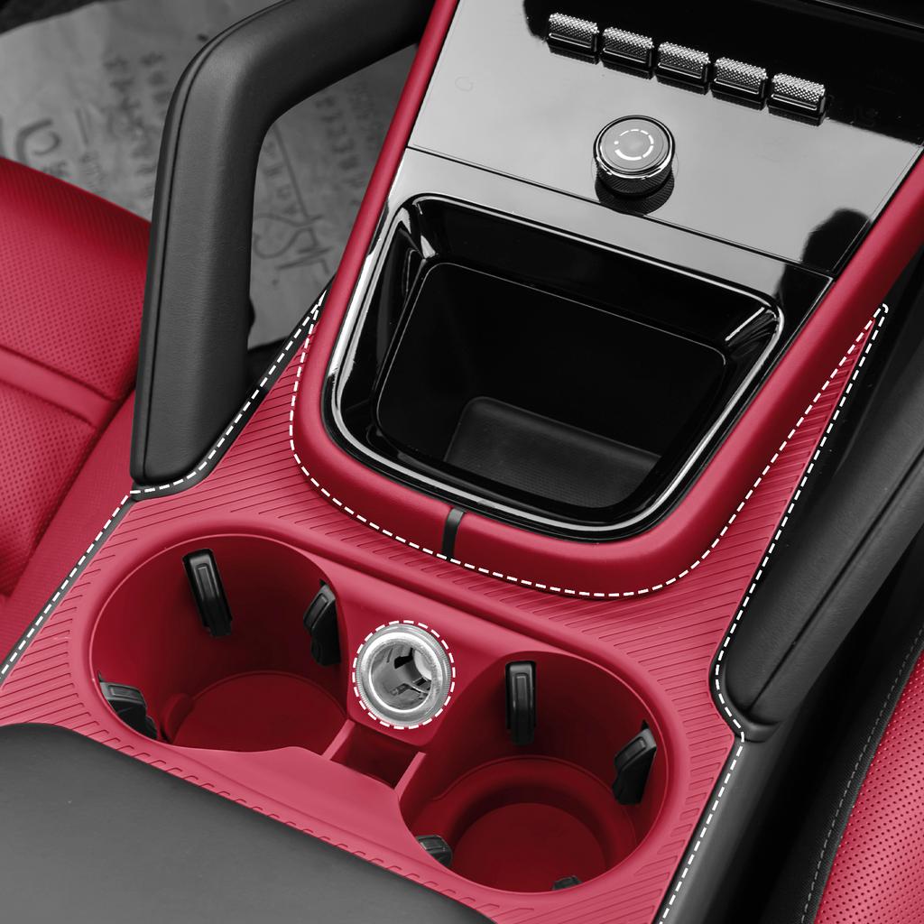 High-Grade Car Cup Holder For Porsche Cayenne Auto Central Console Water Cup Holder Insert Silicone Anti Slip Drink Organizer
