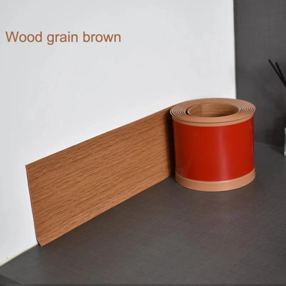 1Pc 2M Flexible Wall Base Baseboard Molding Trim Self-Adhesive Vinyl, Peel and Stick Cove Base, Rubber Wall Base Moulding Trim