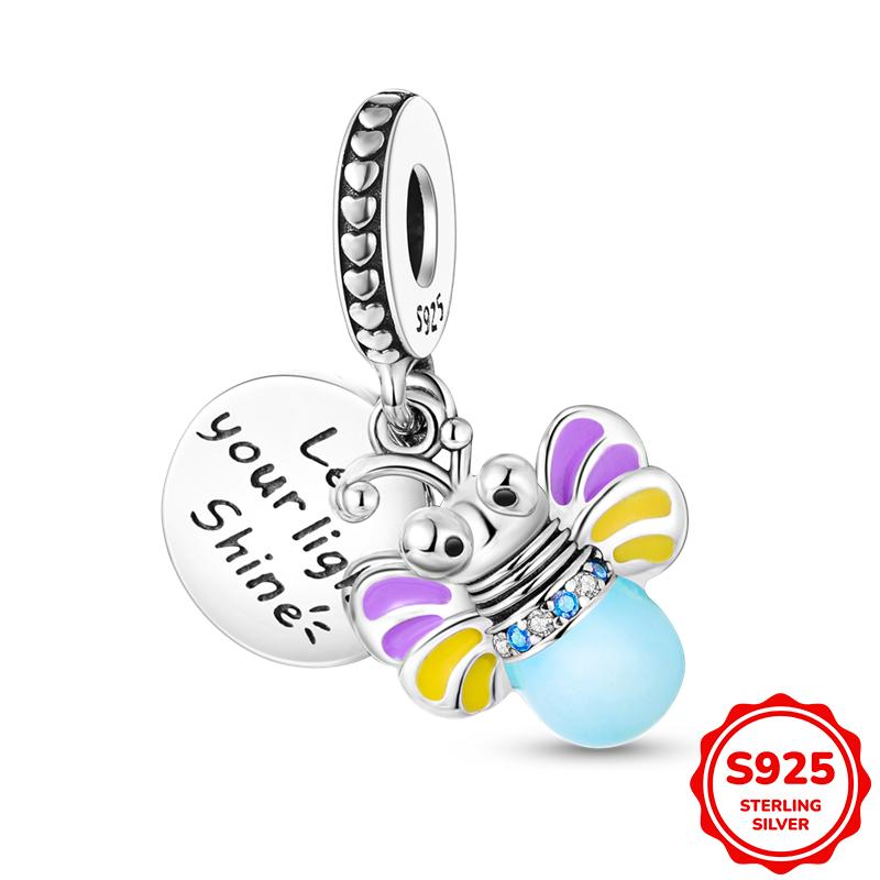 Copper Genuine Luminous Firefly Pendants Charms Bead Fit 3Mm Bracelet Necklaces For Women Luxurious DoItYourself Jewellery Crafting Gift