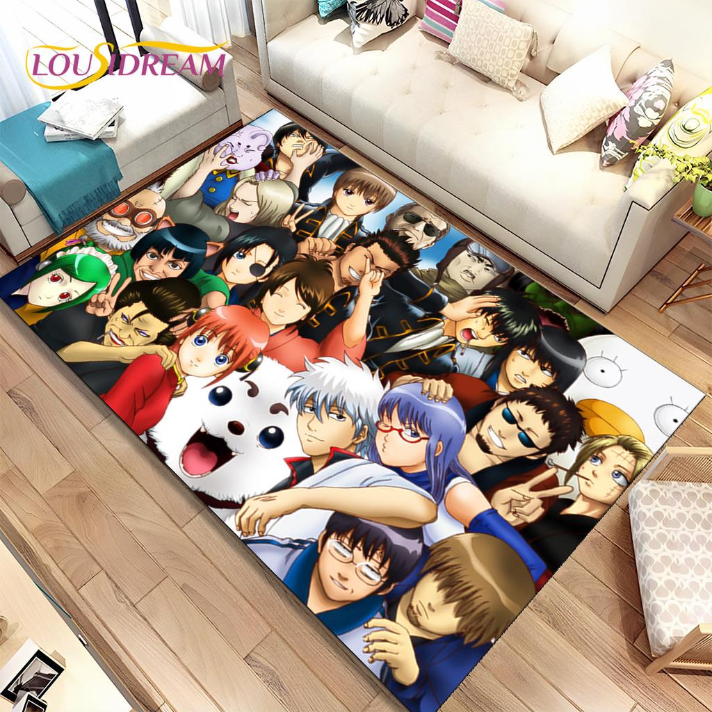 3D Gintoki Kagura Gintama Anime Area Rug,Carpet Rug for Living Room Bedroom Sofa Doormat Decoration, Kid Play Non-slip Floor Mat