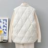 Vest for kvinner Bomull Vinter Oversize Fortykket Dun Uten ermer Topper Lett Rund hals Allsidig Casual Vest