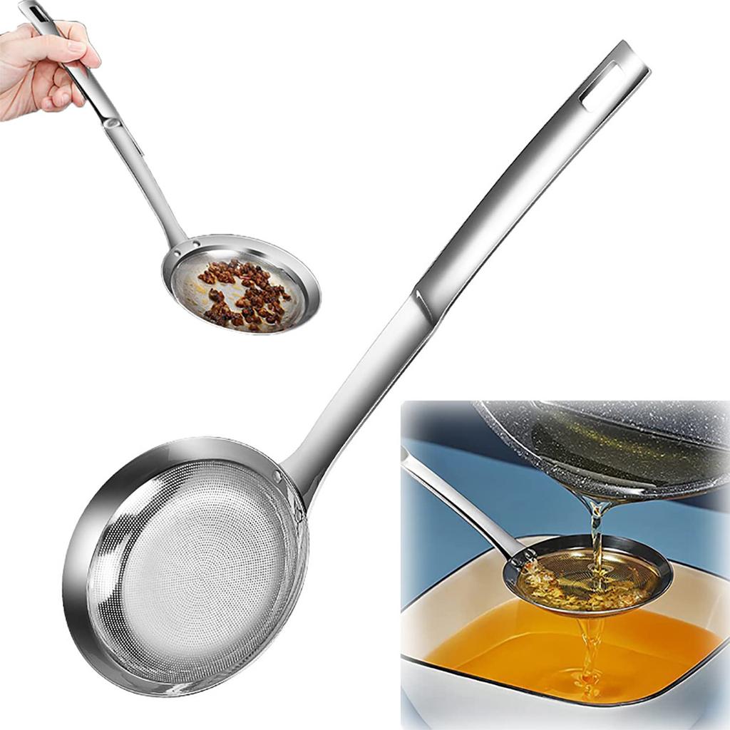 Fine Mesh Stainless Steel Colander Small Spoon Oil Screen Fine Mesh Stainless Steel Slotted Spoon