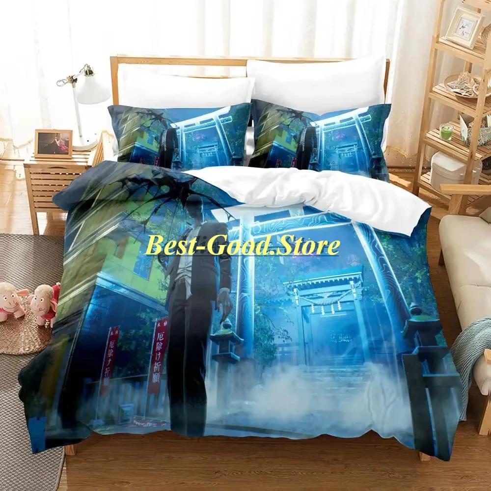 GhostwireTokyo Bedding Set Single Twin Full Queen King Size Bed Set Aldult Kid Bedroom Duvetcover Sets Anime Bed Sheet Set