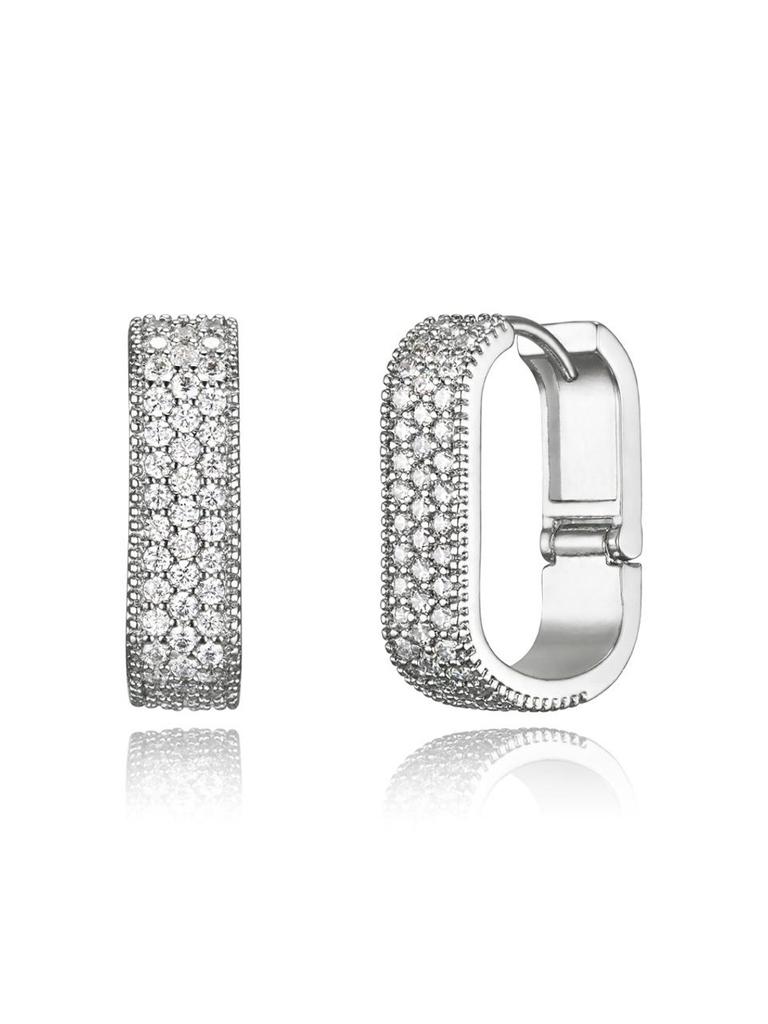 Silver Oversized One-Touch Fine Earrings GISVEE124