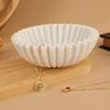 5.91x1.97in Ruffle Bowl White Scalloped Bowl Modern Key Tray  Entryway Decor