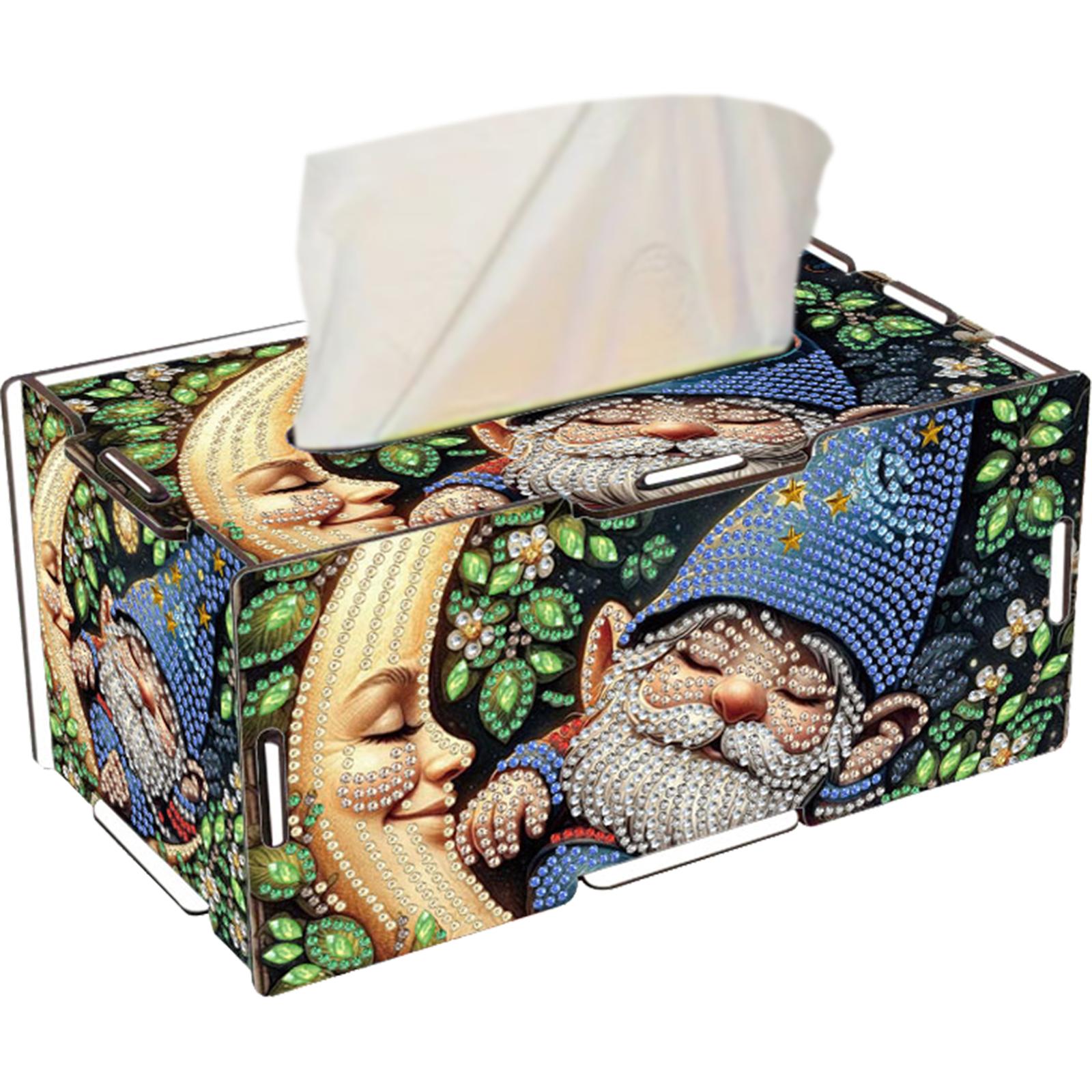 

DIY Diamond Painting Napkin Holder Kit Diamond Napkin Holder Set Diamond Decorative Tissue Box for Home and Office Decoration
