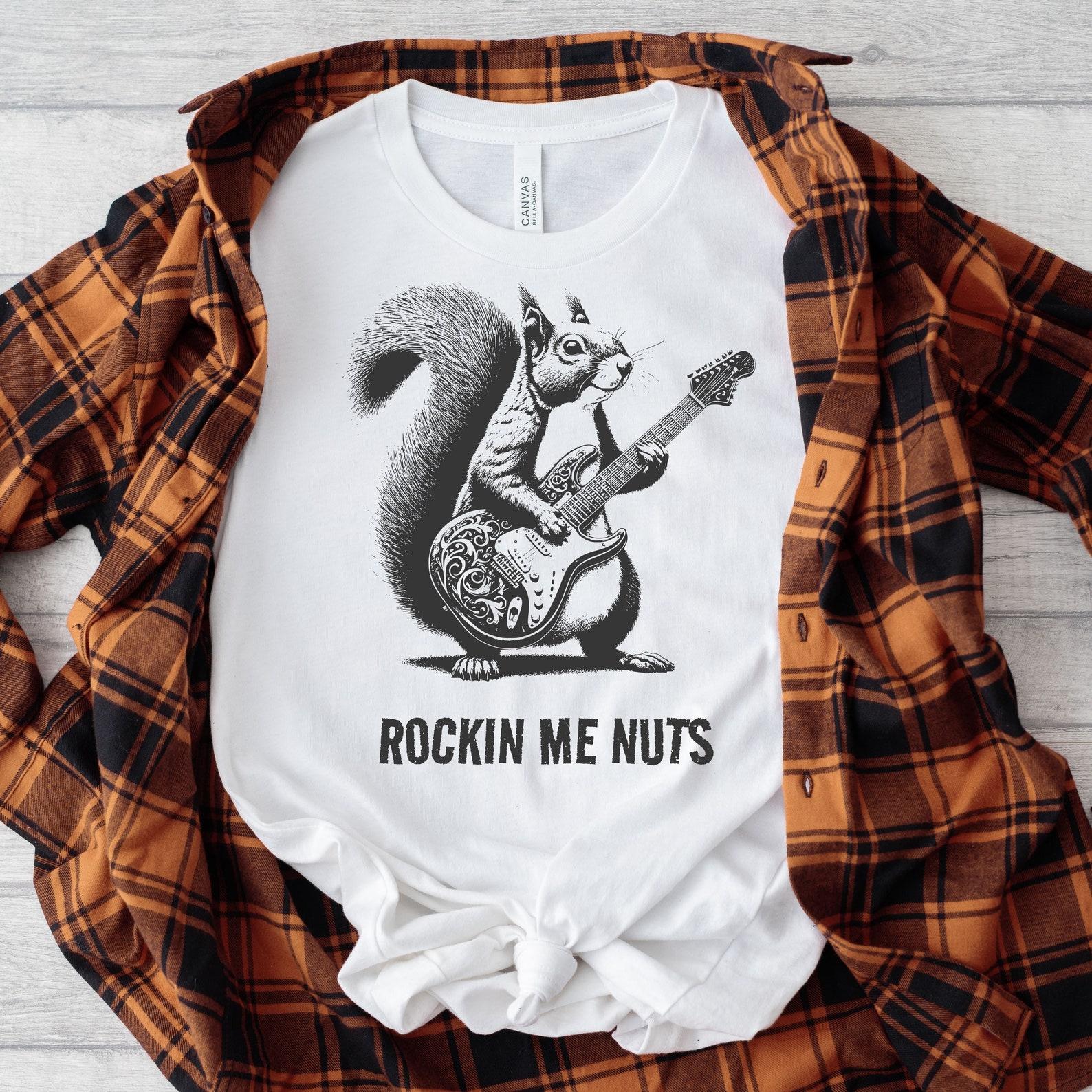 Rockin Me Nuts Tee - Squirrel Guitarist s Jam 3XL