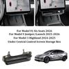 For Tesla Model 3/Y/YL Juniper 2026 Center Console Hidden Storage Tray Double-layer Organizer Box Under Screen Interior Storage