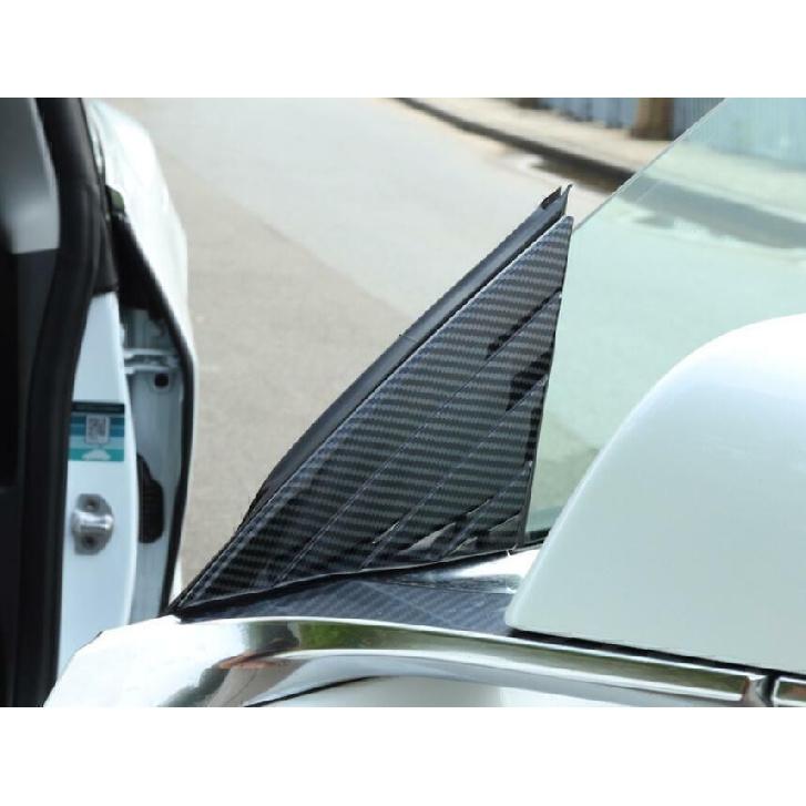 For Tesla Model 3 2017-2023 Carbon Fiber A Pillar Front Triangle Cover Trim 2pcs