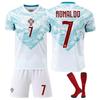 YSHT Portogallo Ronaldo Set Maglia da Calcio per Bambini Bianco Uniforme Sportiva per Giovani