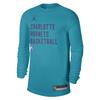 × NBA Collaboration Charlotte Hornets 2023/24 Season Legend Training Comfortable Quick-Dry Fashion Long Sleeve T-Shirt Unisex Tops FD9943-415
