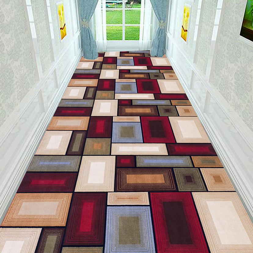 Geometrischer Läufer Teppich Moderner Minimalismus Zuhause Geometrisches Puzzle Design Rutschfester Teppich Eingangsbereich Innen Wasserabsorbierend Ma