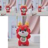 Delightful 2024 Dragon Plush Toy With Embroidered Bib Festive New Year Mascot