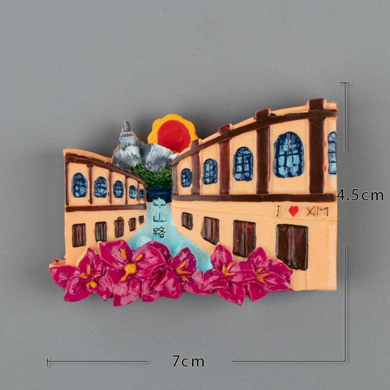 Fujian Xiamen Tourism Handy Gift Handletter Resin 3D Refrigerator Sticker Magnetic Sticker Gulangyu Xiamen Heavenly King Hall