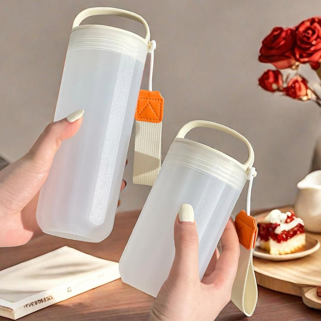 WORTHBUY Portable Plastic Water Bottle With Handle Leak-proof Heat-resistant Tumbler Travel Sport Drinking Cup For Kids Students
