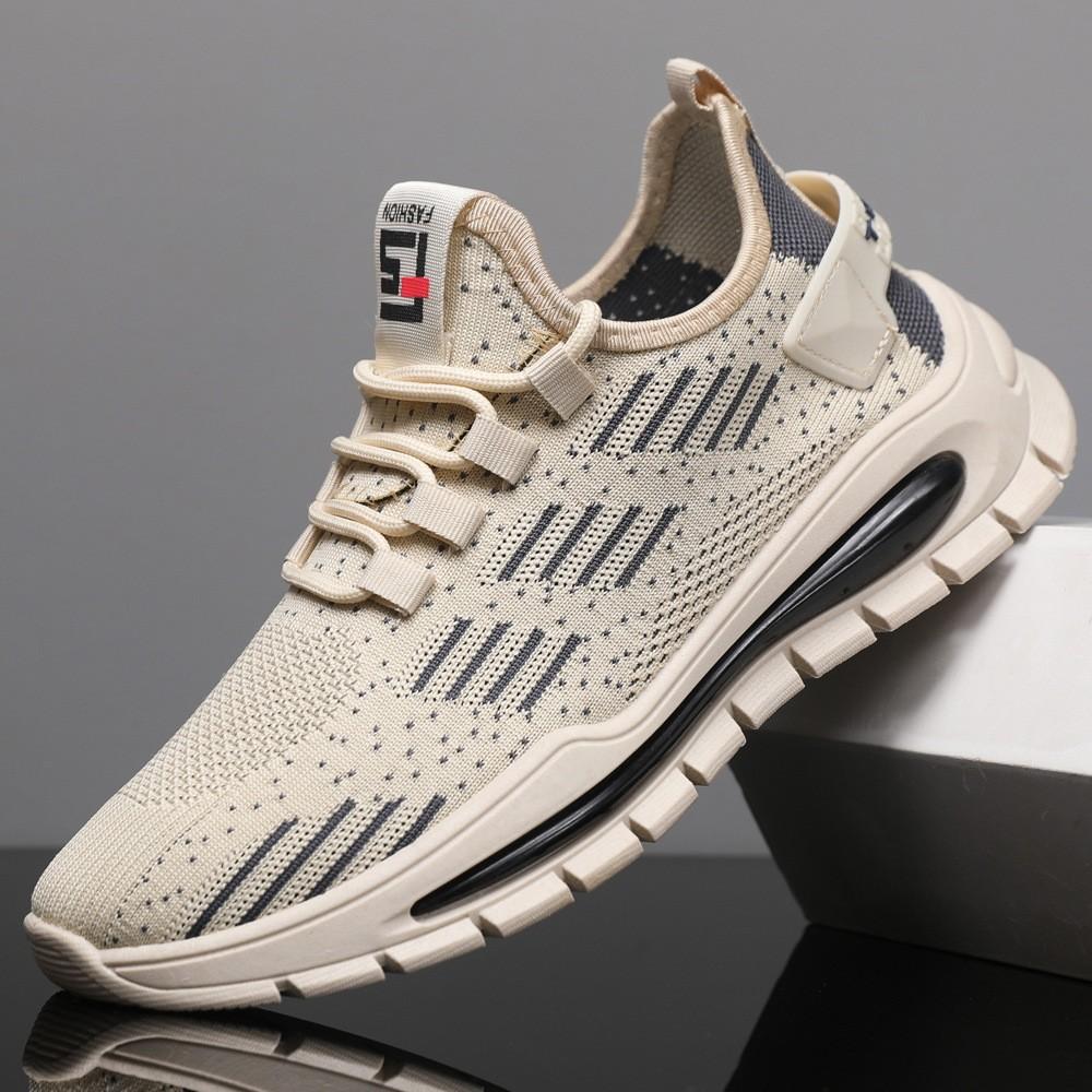 Herrenschuhe Herbst neu fly-gewebtes Mesh atmungsaktiv und leicht Freizeitschuhe Plateau Lauf-Sportschuhe