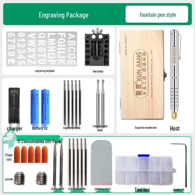 Compact Laser Engraving Pen for Nameplates and Metal, Jade, Olive Pit, and Carving