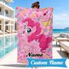 Custom Name Unicorn Pony Beach Towel Microfiber Beach Towel, Lightweight and Quick-Dry, for Summer Travel, Swimming Pool Gift