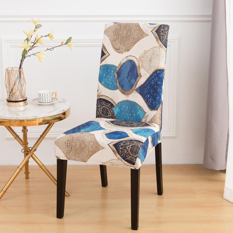 

LANMOLIFE 1PC Обеденный стул Чехол напечатанный эластичный Чехлы для стульев Съемные чехлы для чистки кухонных стульев Свадебная вечеринка Домашний декор 1pc