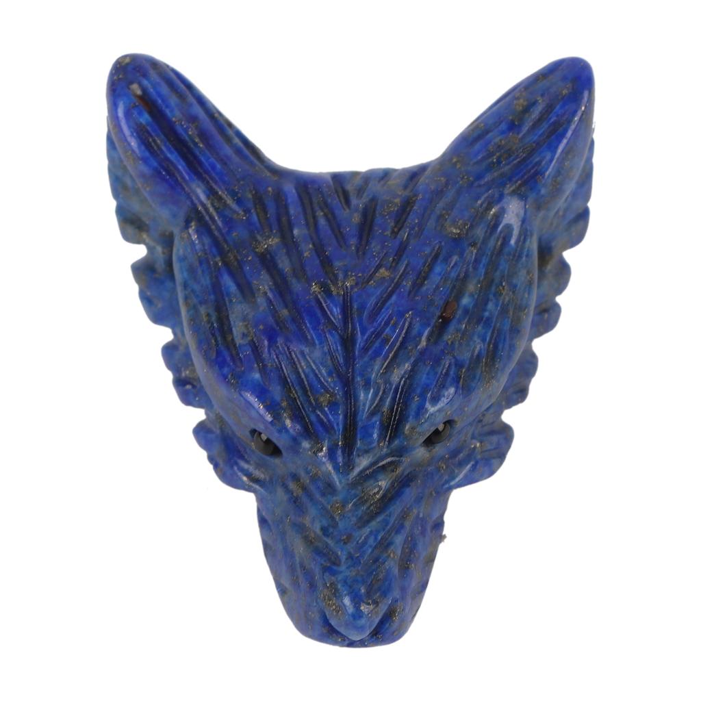 1pc Wolf Head Shaped Pendant Natural Lapis Lazuli Stone Charm Small Adornment 4cm