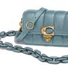 Coach Studio 19 Quilted C Logo Flap Chain Shoulder Bag Women Shoulder Bag Sage-Blue C7727-B4SG