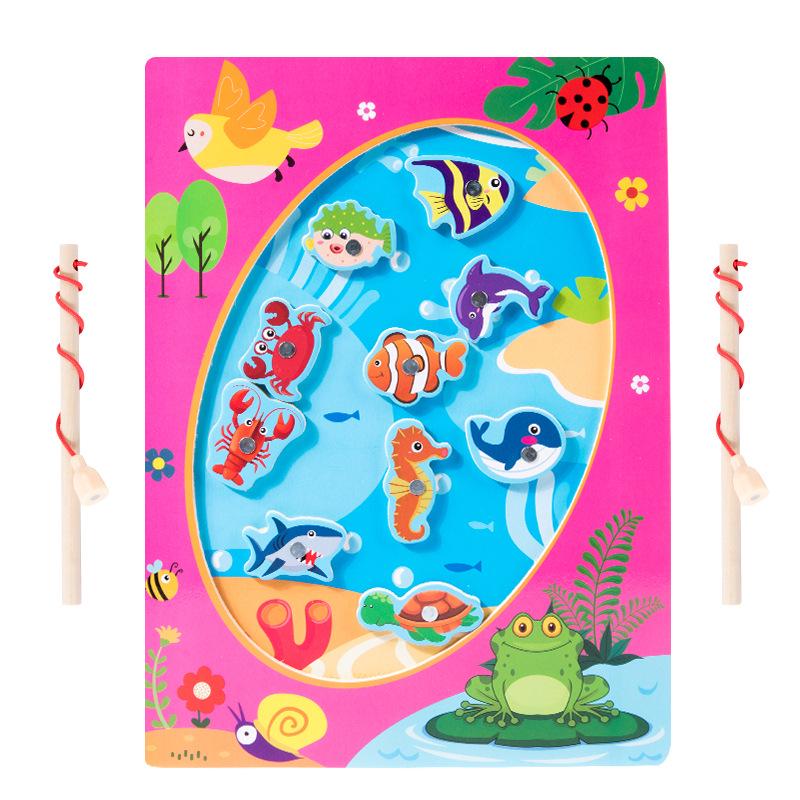 Magnetic Wooden Ocean Fishing Game for Kids - Educational Fun for Boys and Girls