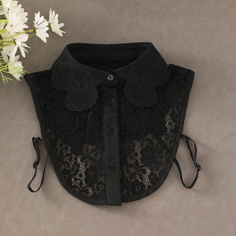 New Fake Collar Shirt Women White Lapel Ruffles Stand False Collar Woman Girls Detachable Collar Lace Removable Half Shirt