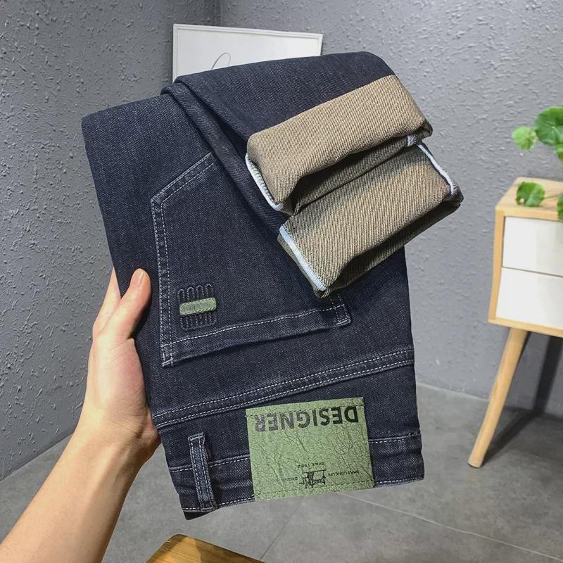 მამაკაცის სლიმ ფით კლასიკური მოდის ბრენდის ჯინსი - ტრენდული, ყველაფერთან შესახამებელი ყოველდღიური შარვალი