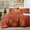 Velvet Tufted Bedding Set 3pcs Soft Brushed Microfiber Bohemian Style Bed Cover With Fitted Sheet