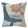 Marine Creatures Sea Horse Turtle Whale Octopus Linen Cushion Cover Pillow Cover