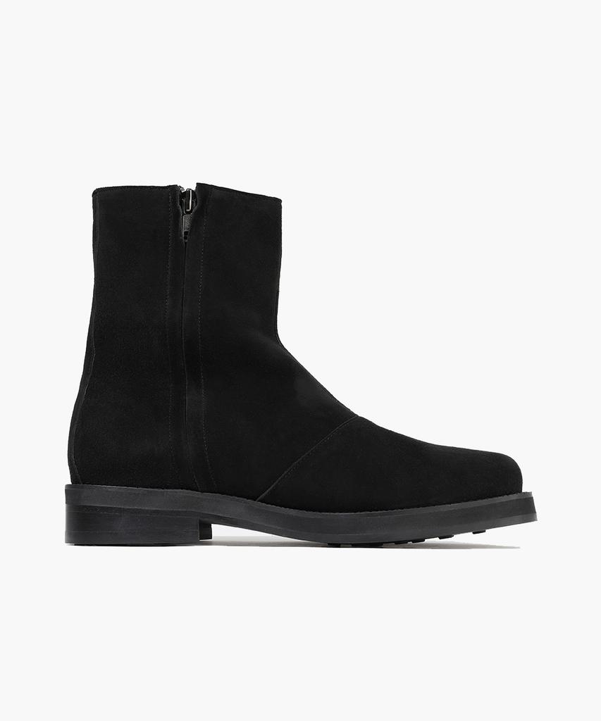 Firenze Atelier [Vibram] Minimal Line Suede Hidden Zipper Zip-Up Boots 9800-Qs [Black]