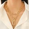 Fashionable Irregular Resin Leopard Oval Pendant Necklace for Women Ladies Coarse Chains OT Buckle Necklaces Jewelry Wholesale